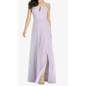 Dessy Collection Lavender Strapless Bridesmaid Moondance Dress Chiffon Overlay 6